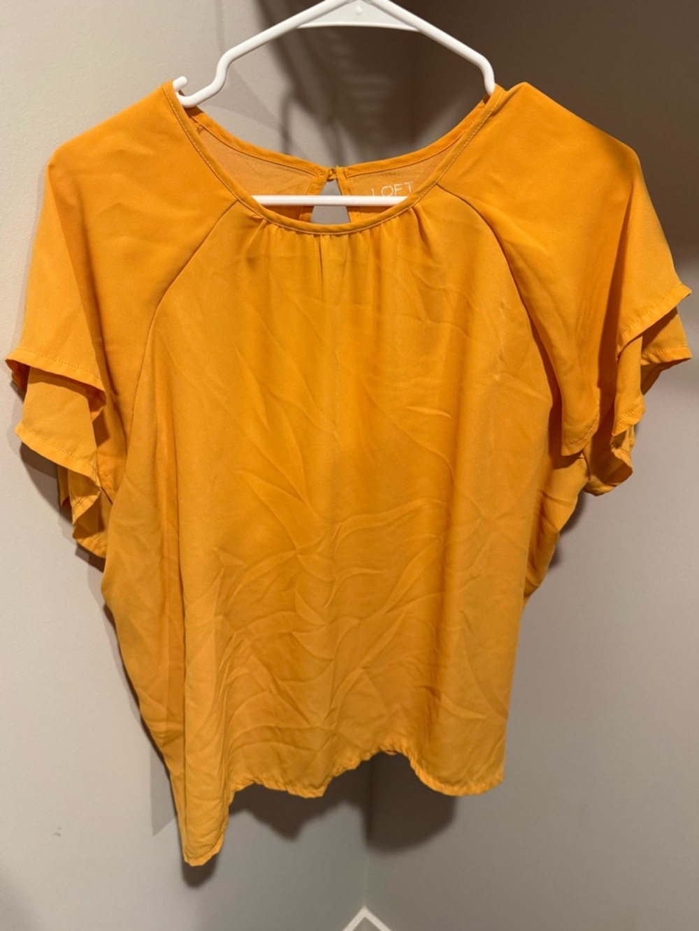LOFT Flutter Sleeve Top - Mustard
